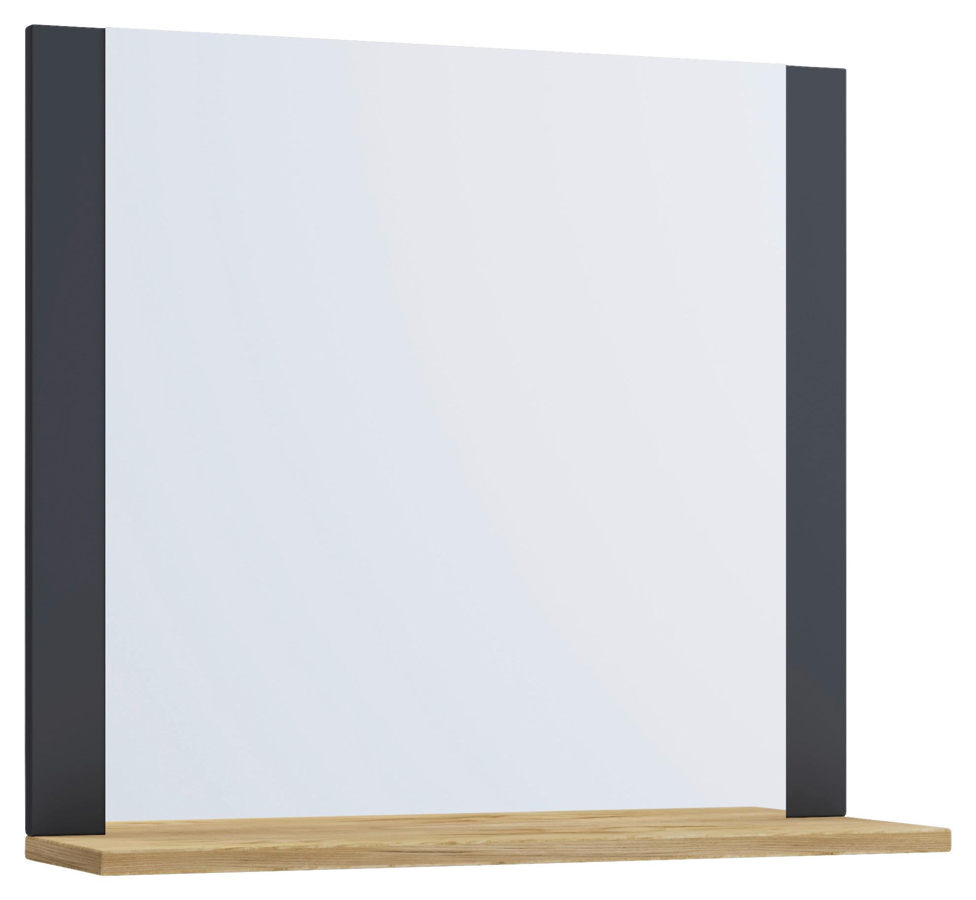 Wandspiegel Lendas Anthrazit/Eiche B: 60cm - Eichefarben/Anthrazit, MODERN, Holzwerkstoff (60/65/16,6cm) - MID.YOU