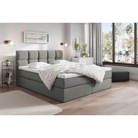 Boxspringbett 180x200 cm Lorie - Dunkelgrau/Grau, LIFESTYLE, Holz/Holzwerkstoff (180/200cm) - Livetastic