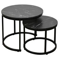 Beistelltisch Duo Schwarz B: 53 cm - Schwarz, Trend, Holzwerkstoff/Metall (53/53/45cm)