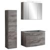 Badmöbel-Set 3-Tlg. Stockholm B: 110 cm Grau - Eichefarben/Grau, KONVENTIONELL, Glas/Holzwerkstoff (110cm) - Held