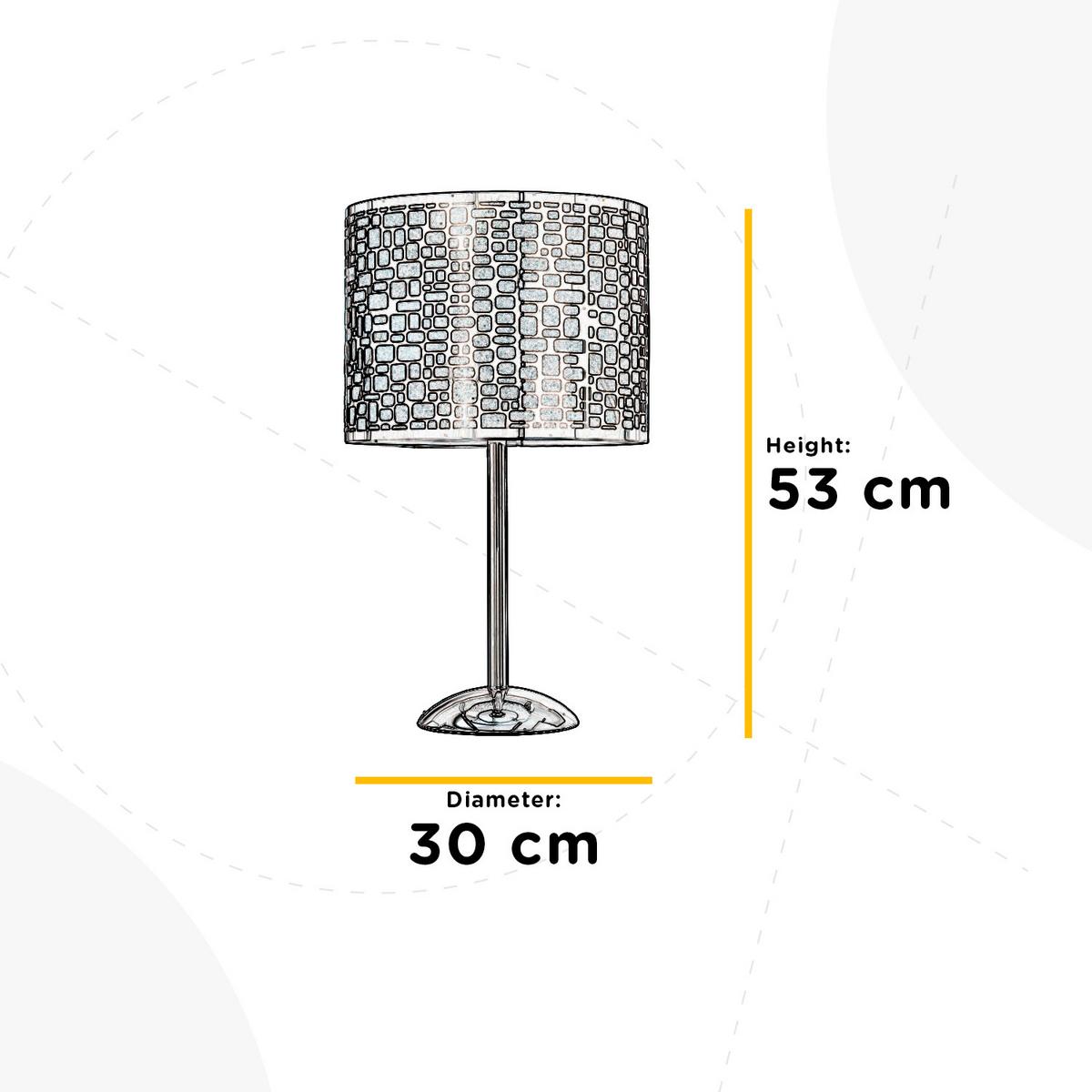 Tischleuchte Chromfarben Dunkelgrau L: 30cm - Chromfarben/Dunkelgrau, Basics, Kunststoff/Metall (30/30/53cm)
