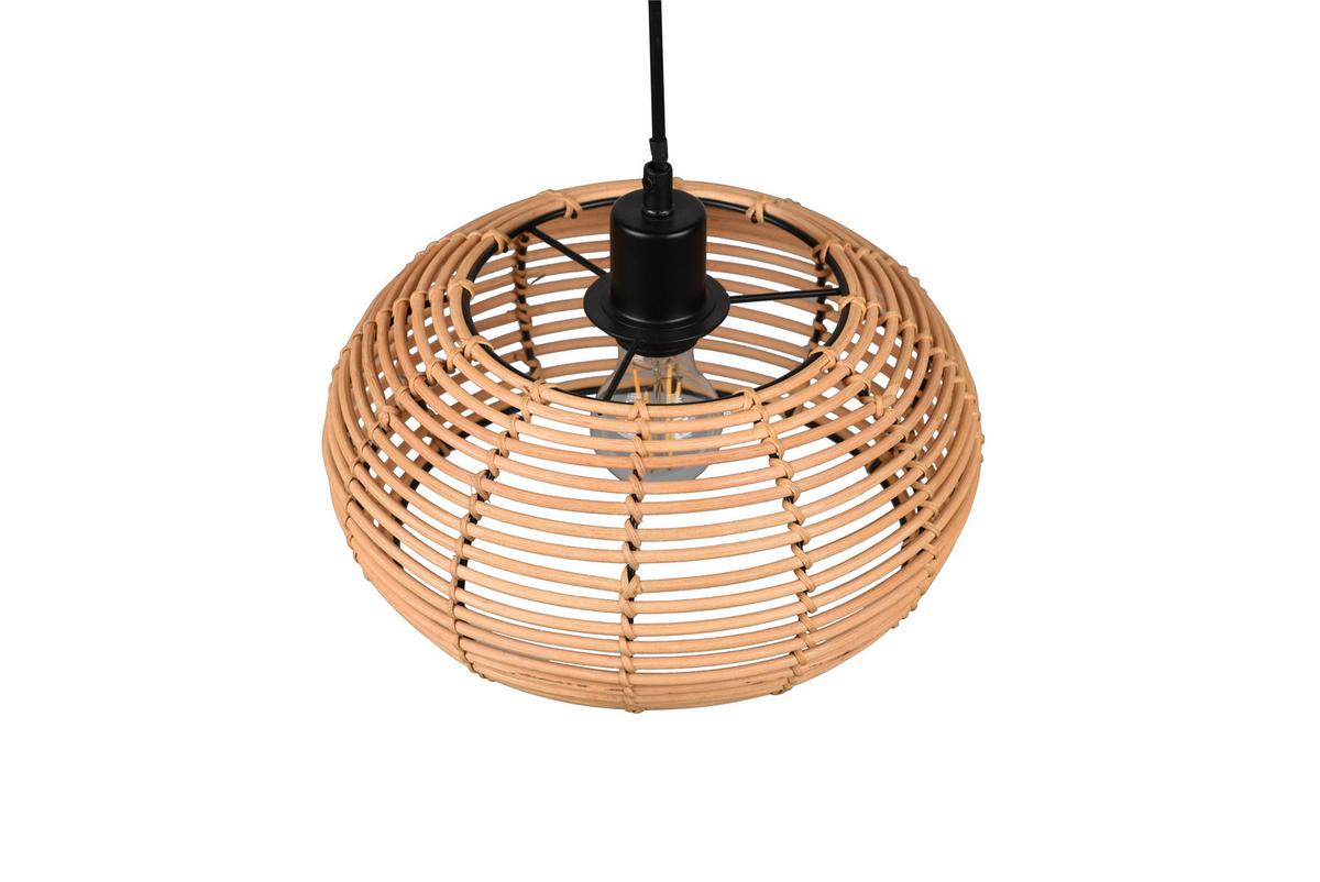 Hängeleuchte 312200136 Inga - Schwarz/Braun, Natur, Holz/Metall (29/150cm) - Trio Leuchten