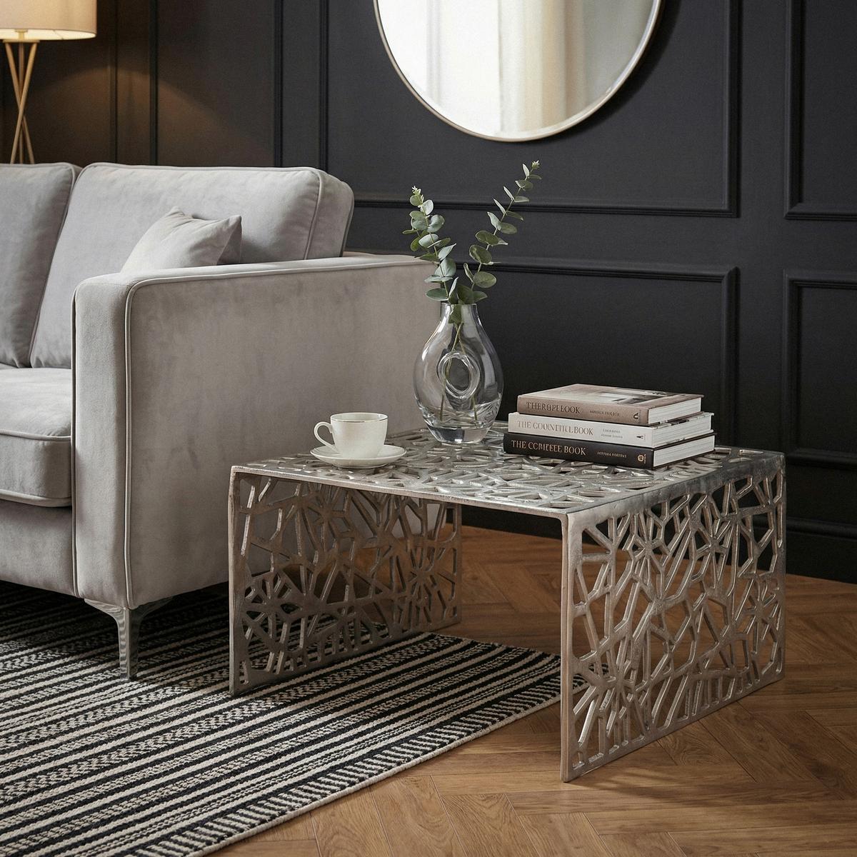 COUCHTISCH Silberfarben L: 60cm - Silberfarben, Design, Metall (60/60/31cm) - Livetastic