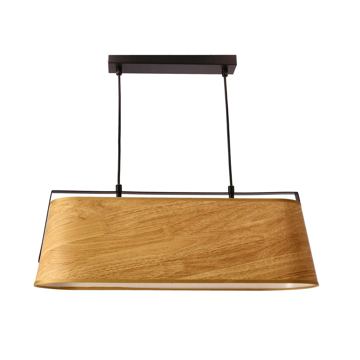 Pendelleuchte 32-38289 Milbury - Eichefarben/Schwarz, Natur, Kunststoff/Metall (60/20/100cm)