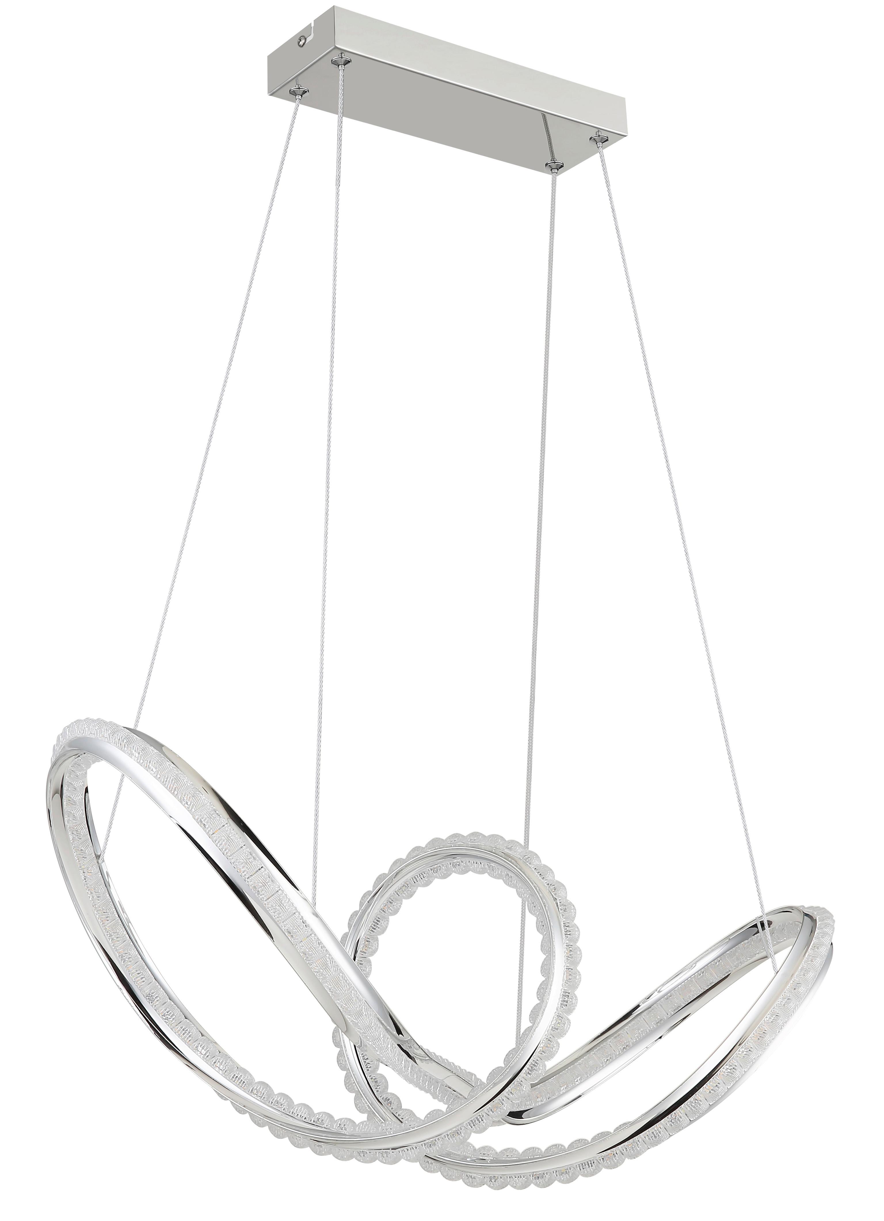 Led-hängeleuchte Memory-Funktion - Klar/Chromfarben, Design, Kunststoff/Metall (60/28/120cm) - Globo