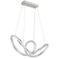 Led-hängeleuchte Memory-Funktion - Klar/Chromfarben, Design, Kunststoff/Metall (60/28/120cm) - Globo