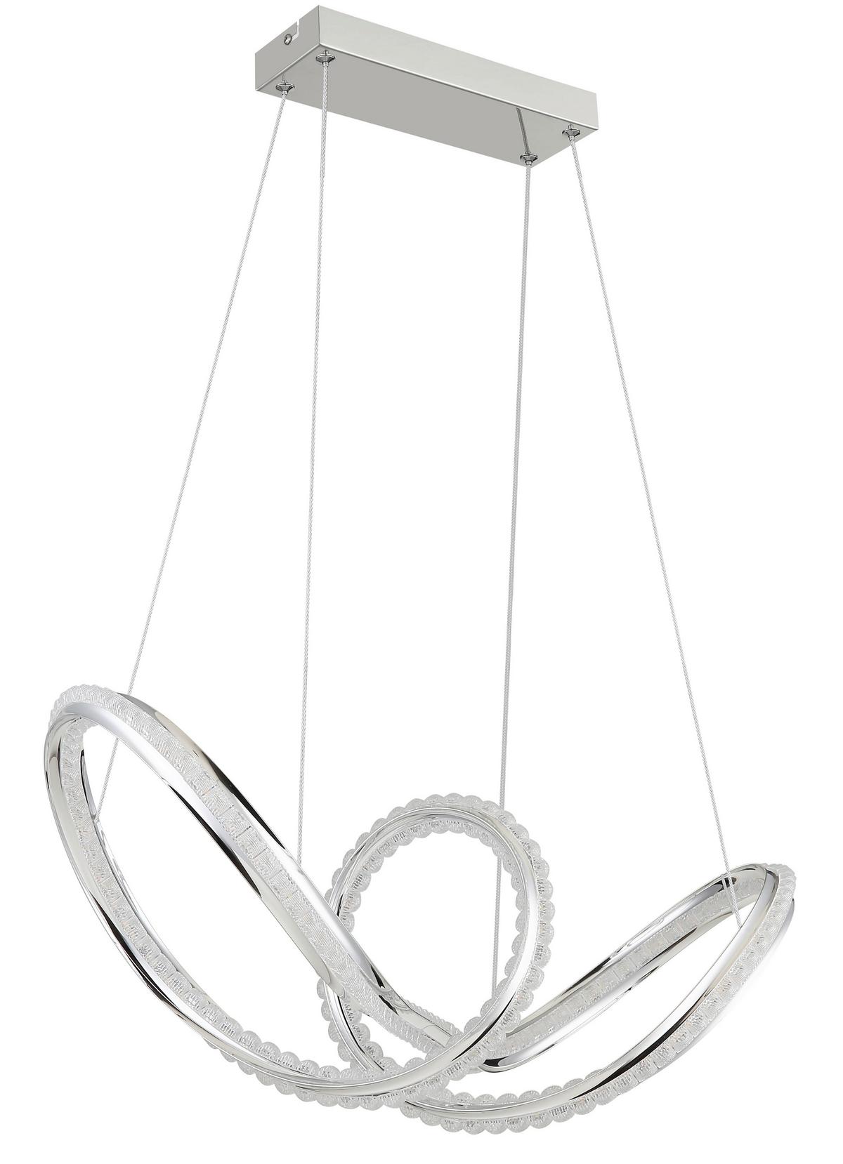 Led-hängeleuchte Memory-Funktion - Klar/Chromfarben, Design, Kunststoff/Metall (60/28/120cm) - Globo