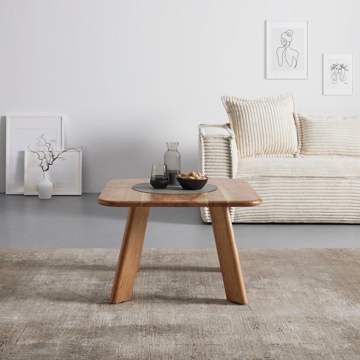 Konferenční stolek LIZA akácie 70x70cm - barvy akácie, Moderní, dřevo (70/70/45cm) - Premium Living