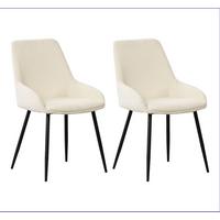 Stuhl-Set Cannes Creme/Weiß B: 52 cm - Creme/Schwarz, MODERN, Textil/Metall (52/86/44cm) - MID.YOU