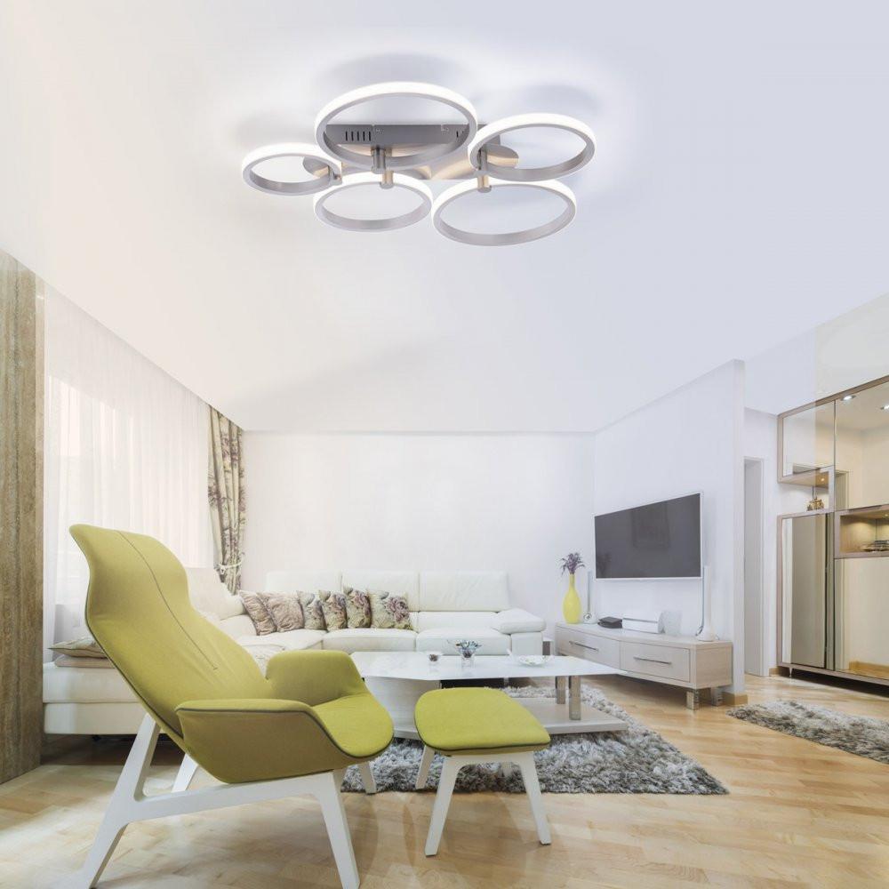 LED-Deckenleuchte Johanna L: 66 cm, 3 Helligkeitsstufen - Silberfarben, Design, Metall (66/55/8,5cm)