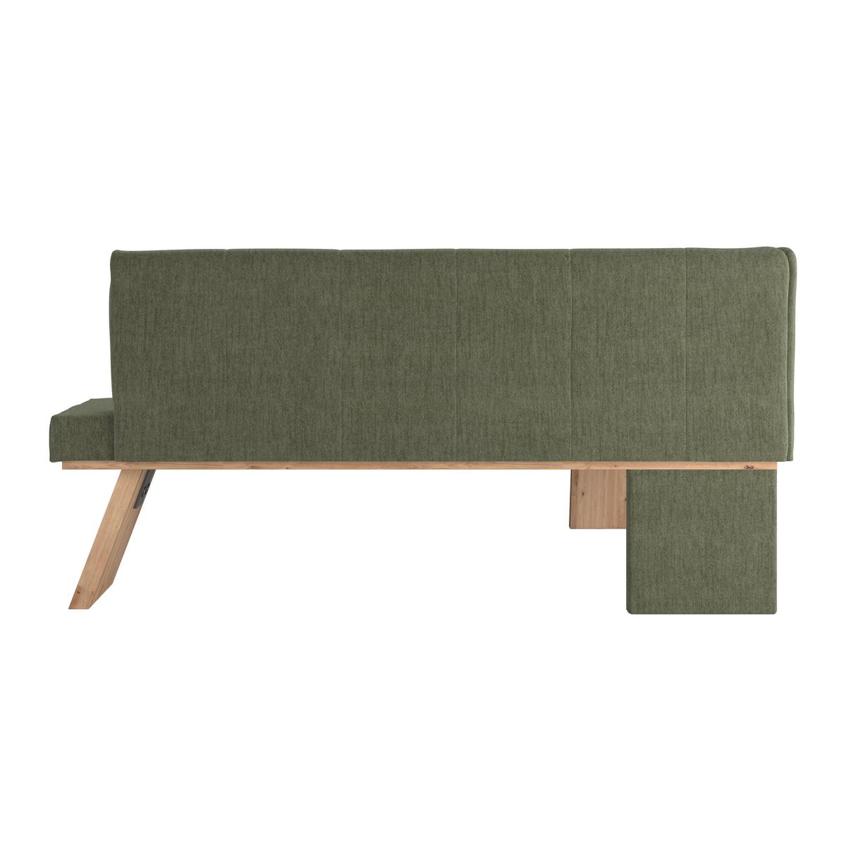 Eckbank Emma Ii Webstoff Grün, B: 150 Cm - Eichefarben/Grün, KONVENTIONELL, Holzwerkstoff/Textil (150/185cm)