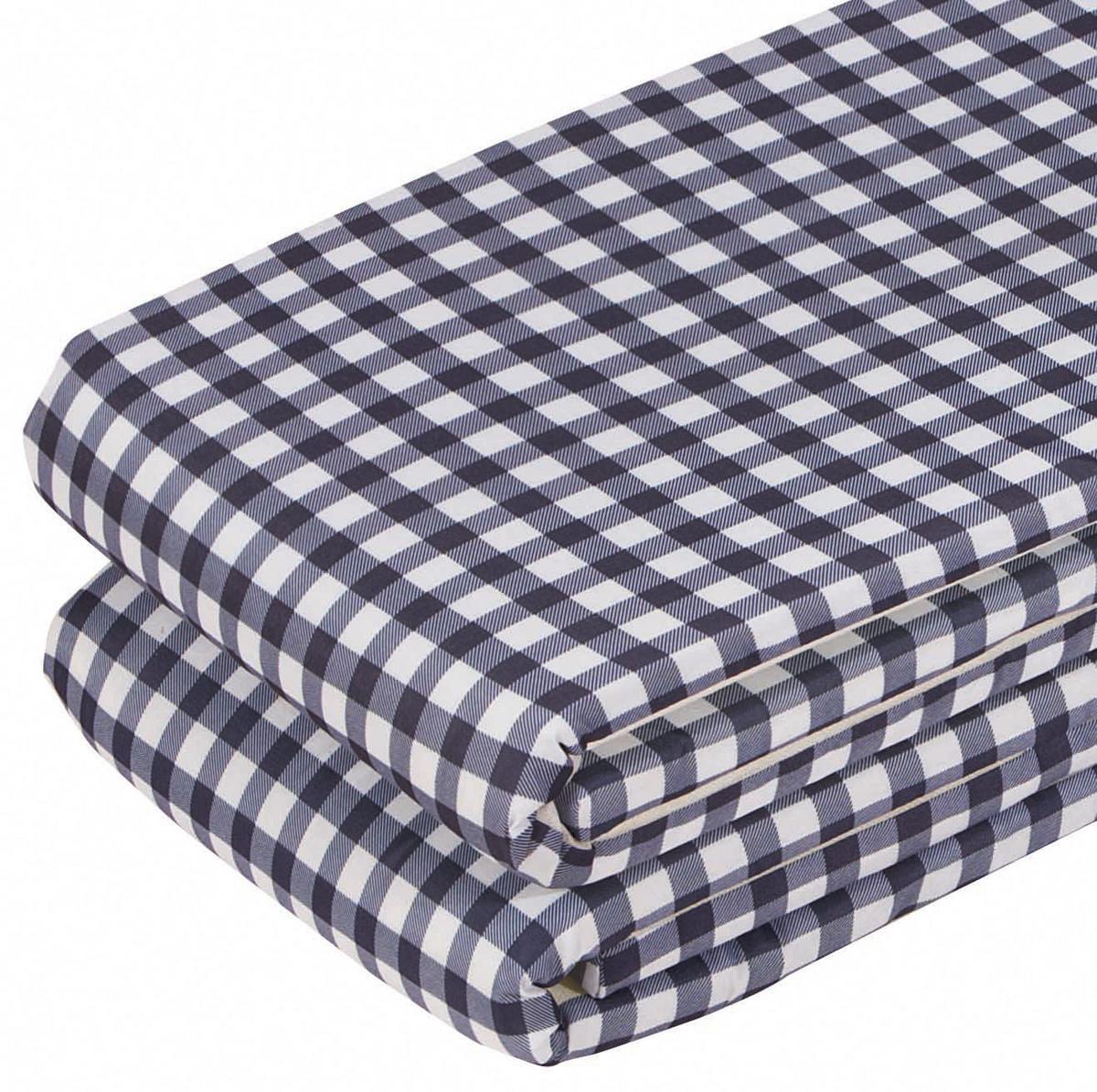Auflage für Bierbank 3er-Set Adrian 220x25 cm/240x70 cm - Blau/Weiß, KONVENTIONELL, Textil - Ondega