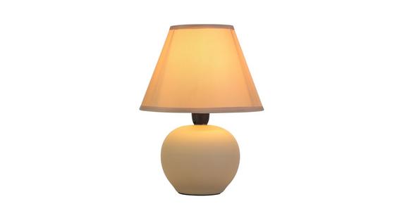 Tischlampe Cindy Beige mit Schnurschalter - Beige/Schwarz, ROMANTIK / LANDHAUS, Keramik/Kunststoff (18/24cm) - James Wood