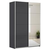 Schwebetürenschrank + Spiegel B: 136cm Feldkirch Grau - Anthrazit/Silberfarben, MODERN, Holzwerkstoff (136/210/62cm)