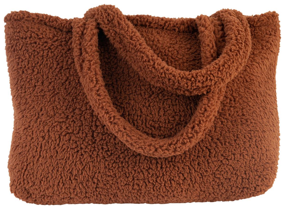 Rotbraune Handtasche in Plüschqualität