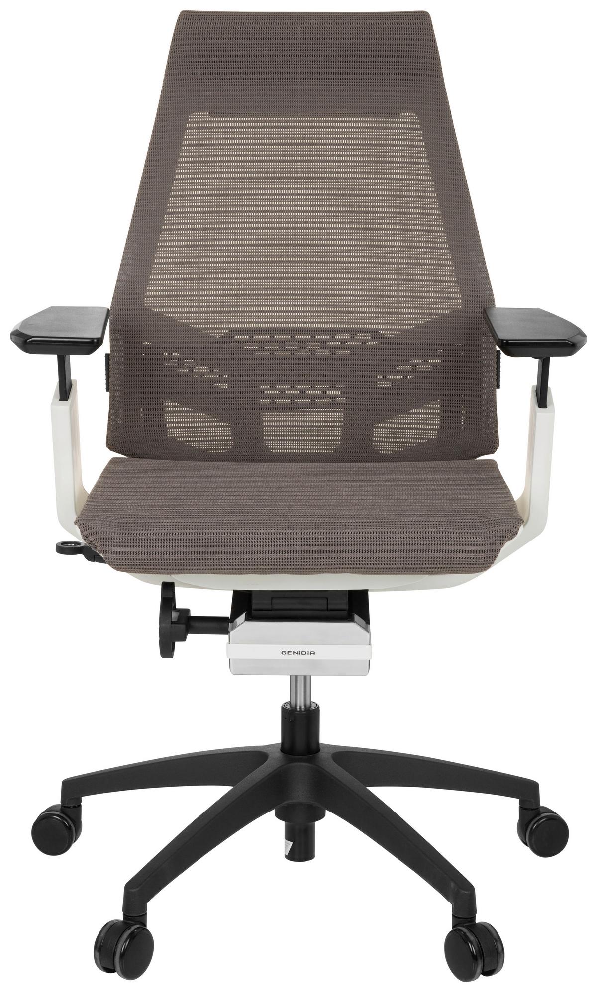 Drehstuhl Genidia Smart White Armstützen Grau Bis 120kg - Schwarz/Weiß, MODERN, Kunststoff/Textil (70/112/55cm) - MID.YOU