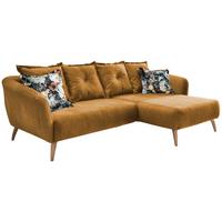 Ecksofa Baggio Gelb S: 277/162 cm - Gelb/Buchefarben, MODERN, Holz/Textil (277/162cm) - Livetastic