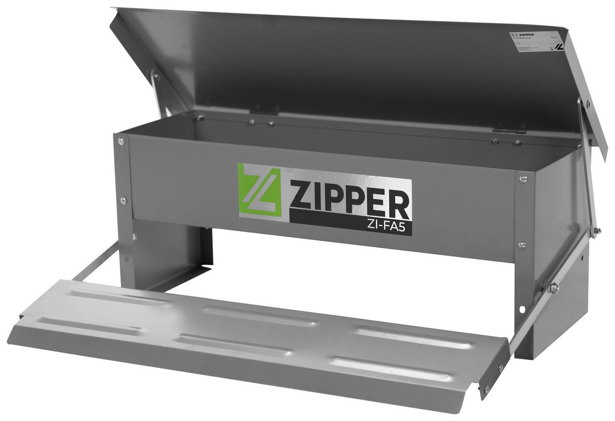 Futterbehälter Zi-fa5 189x51x32 Cm Grau - Grau, Basics, Metall (189/51/32cm) - Zipper