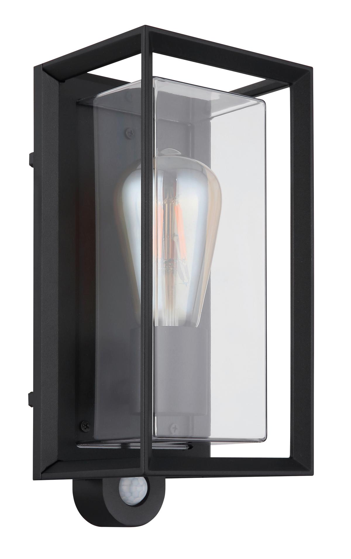 Außenleuchte 31982ss Sensor - Klar/Schwarz, KONVENTIONELL, Kunststoff/Metall (13/28/12,2cm) - Globo