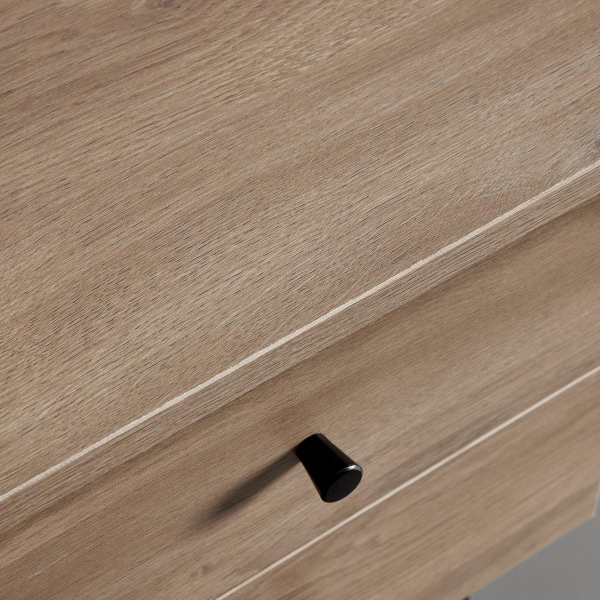 Psací stůl DONETTA 120 x 60 cm - černá/barvy vlašských ořechů, Moderní, kov/plast (120/60/75cm) - Bessagi Home