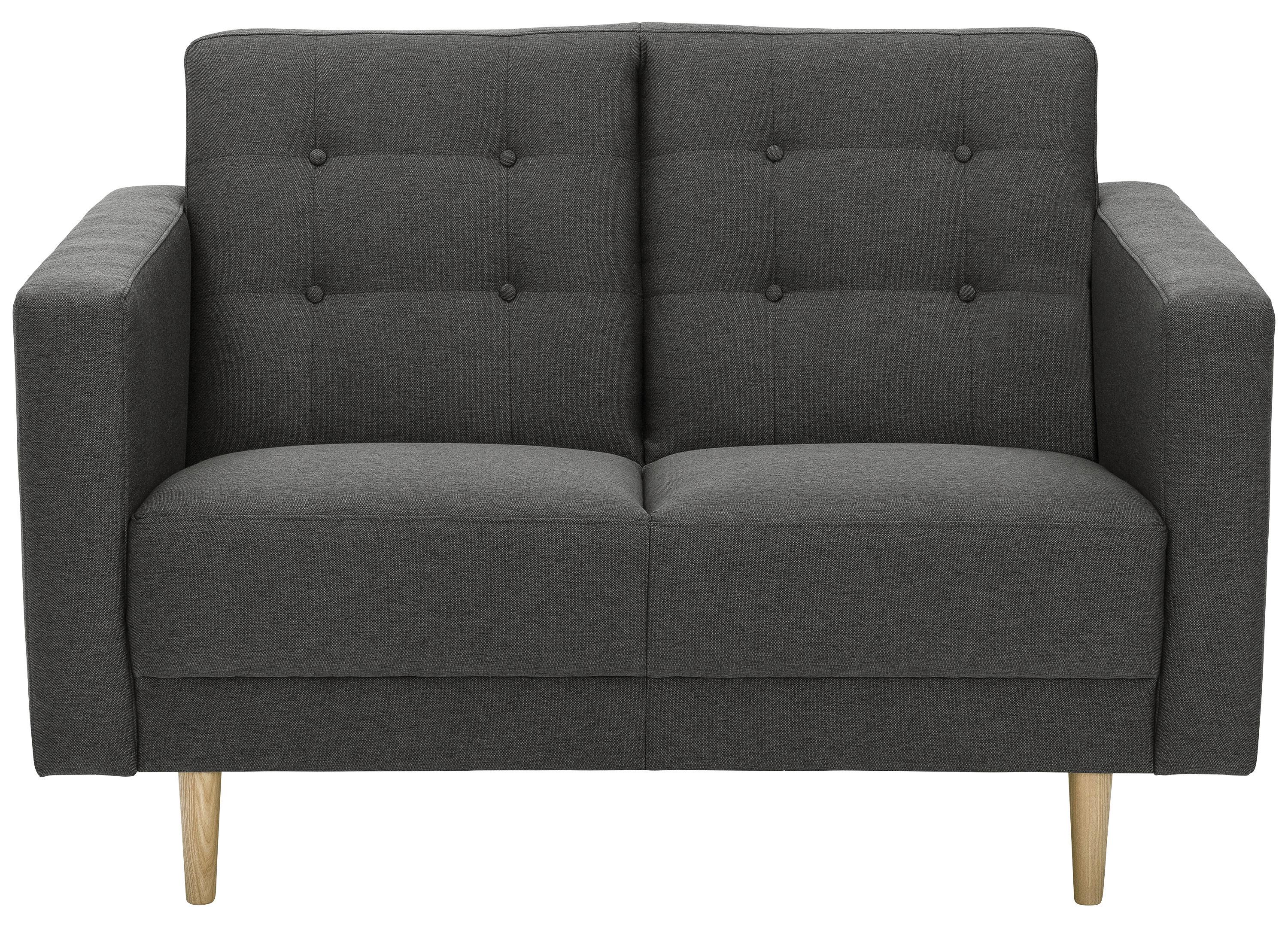 2-sitzer-sofa + Schlaffunktion Jasmin Mit Armlehnen Anthrazit - Eschefarben/Anthrazit, MODERN, Textil (128/81/83cm) - Max Winzer