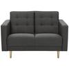 2-Sitzer-Sofa + Schlaffunktion Jasmin mit Armlehnen Anthrazit - Eschefarben/Anthrazit, MODERN, Textil (128/81/83cm) - Max Winzer