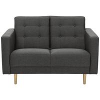 2-Sitzer-Sofa + Schlaffunktion Jasmin mit Armlehnen Anthrazit - Eschefarben/Anthrazit, MODERN, Textil (128/81/83cm) - Max Winzer
