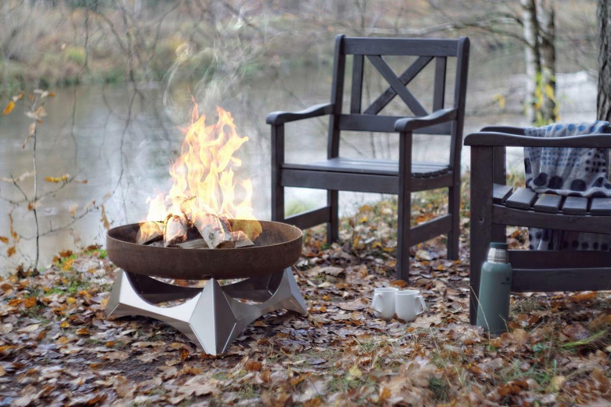 Feuerschale Arka M - Edelstahlfarben/Rostfarben, Basics, Metall (45/45/25cm)