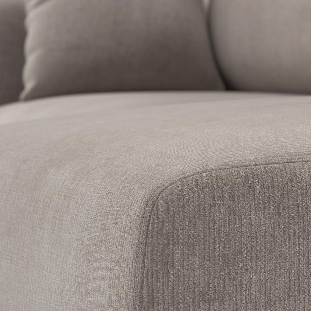 Sedací souprava NICOLE, pravá, béžová, max. do 480 kg - černá/šedobéžová, Moderní, dřevo/textil (306/87/162cm) - Bessagi Home
