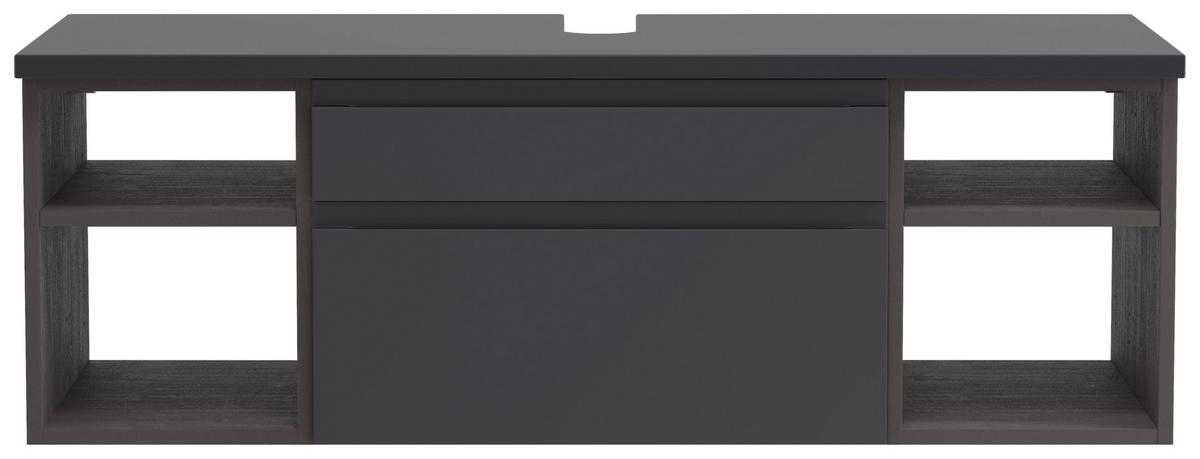 Hängender Waschbecken- Unterschrank Arosa B: 120 Cm - Graphitfarben/Grau, MODERN, Holzwerkstoff (120/41/47cm) - Held