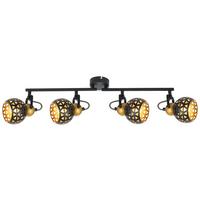 Strahler Sarra 4-flammig Verstellbar L: 60 Cm - Goldfarben/Schwarz, Basics, Metall (60/10/17,5cm) - Globo