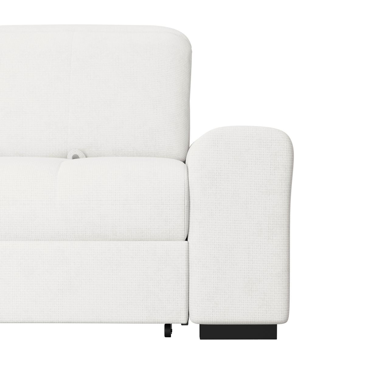 Ecksofa mit Bettfunktion Malaga new Chenille weiß - Schwarz/Weiß, KONVENTIONELL, Textil (203/286cm) - Ondega