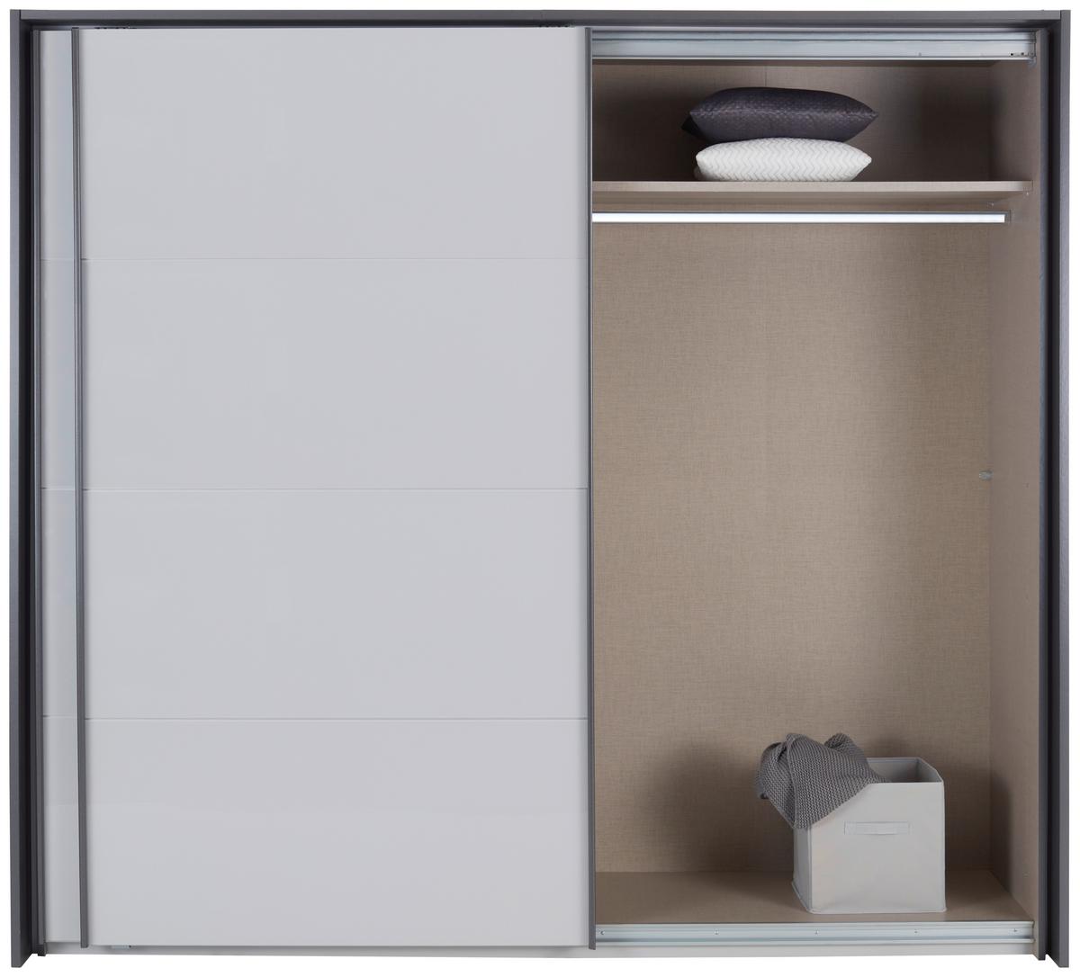 Schwebetürenschrank Glasfront 181 Cm Feldkirch 9, Grau - Dunkelgrau/Grau Hochglanz, MODERN, Glas/Holzwerkstoff (181/210/62cm)