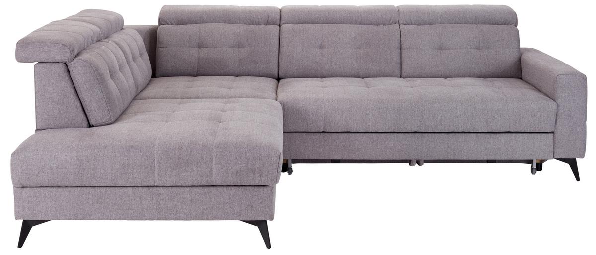 Ecksofa Mit Bettfunktion Barletta Grau - Schwarz/Grau, MODERN, Textil (228/289cm) - Luca Bessoni