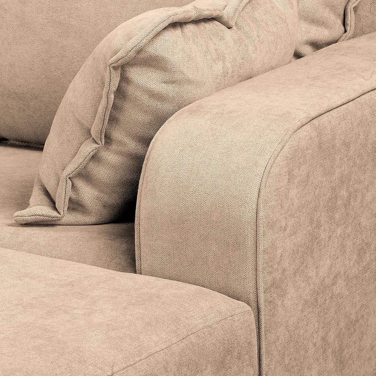 Ecksofa Beata Beige S: 230x150 cm - Wengefarben/Beige, Design, Textil (230/150cm) - Livetastic