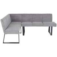 Eckbank Grau Polyester/Eisen Tampa ca. 160x202 cm - Schwarz/Grau, MODERN, Textil/Metall (160/202cm) - Livetastic