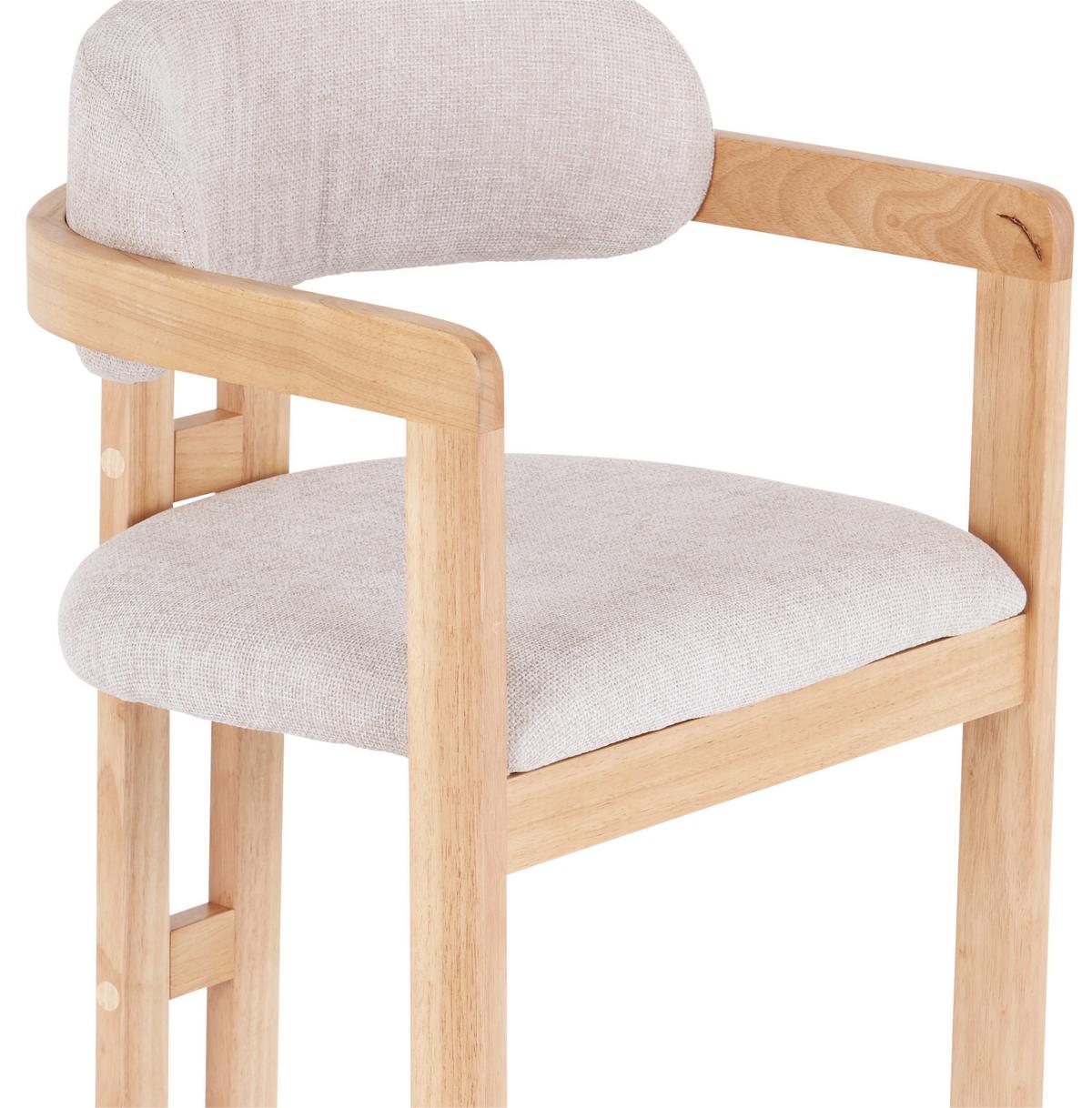 Armlehnstuhl Sally Hellbraun Gepolstert - Hellbraun/Eichefarben, MODERN, Holz/Textil (60/80/52cm) - MID.YOU