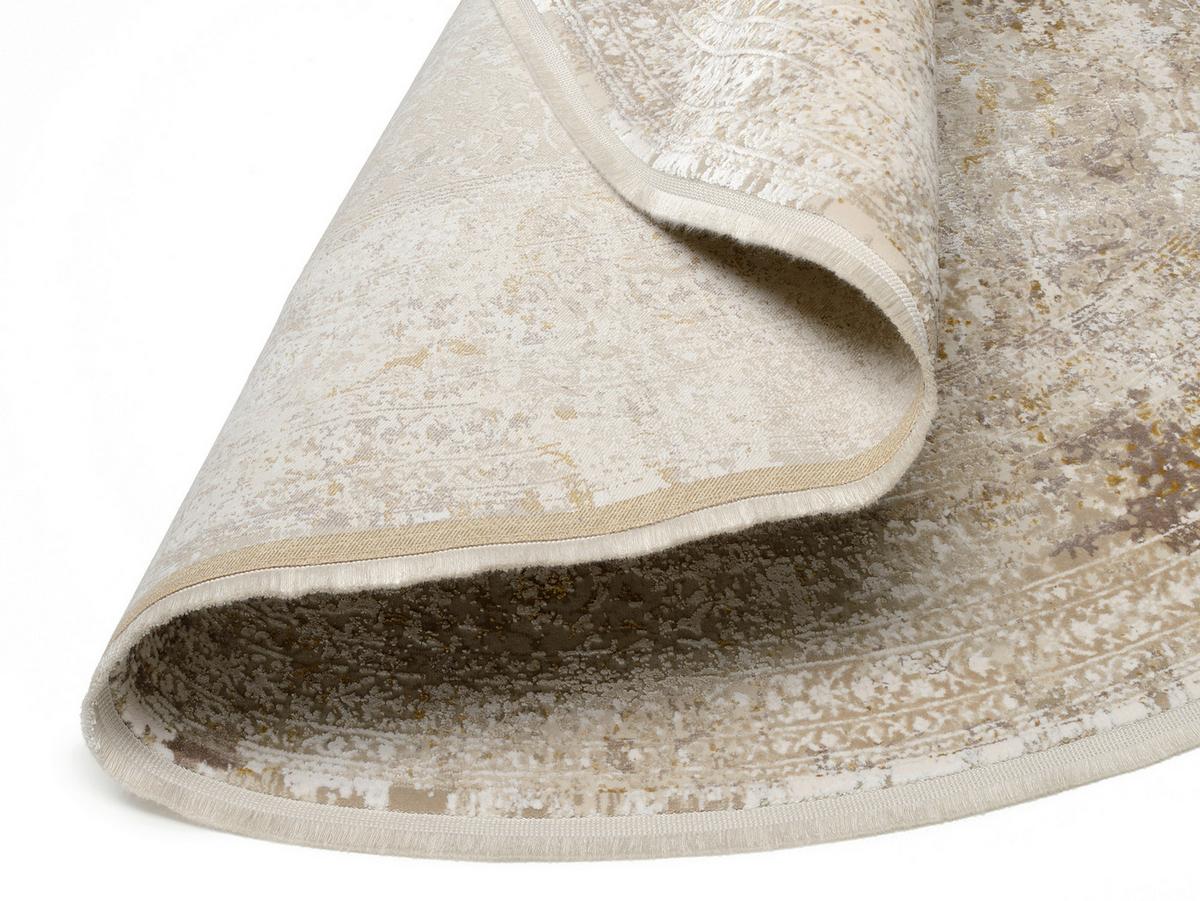 Webteppich Avignon Goldfarben/Beige Rund Ø 240 cm - Beige/Goldfarben, Design, Textil (240cm) - Dieter Knoll
