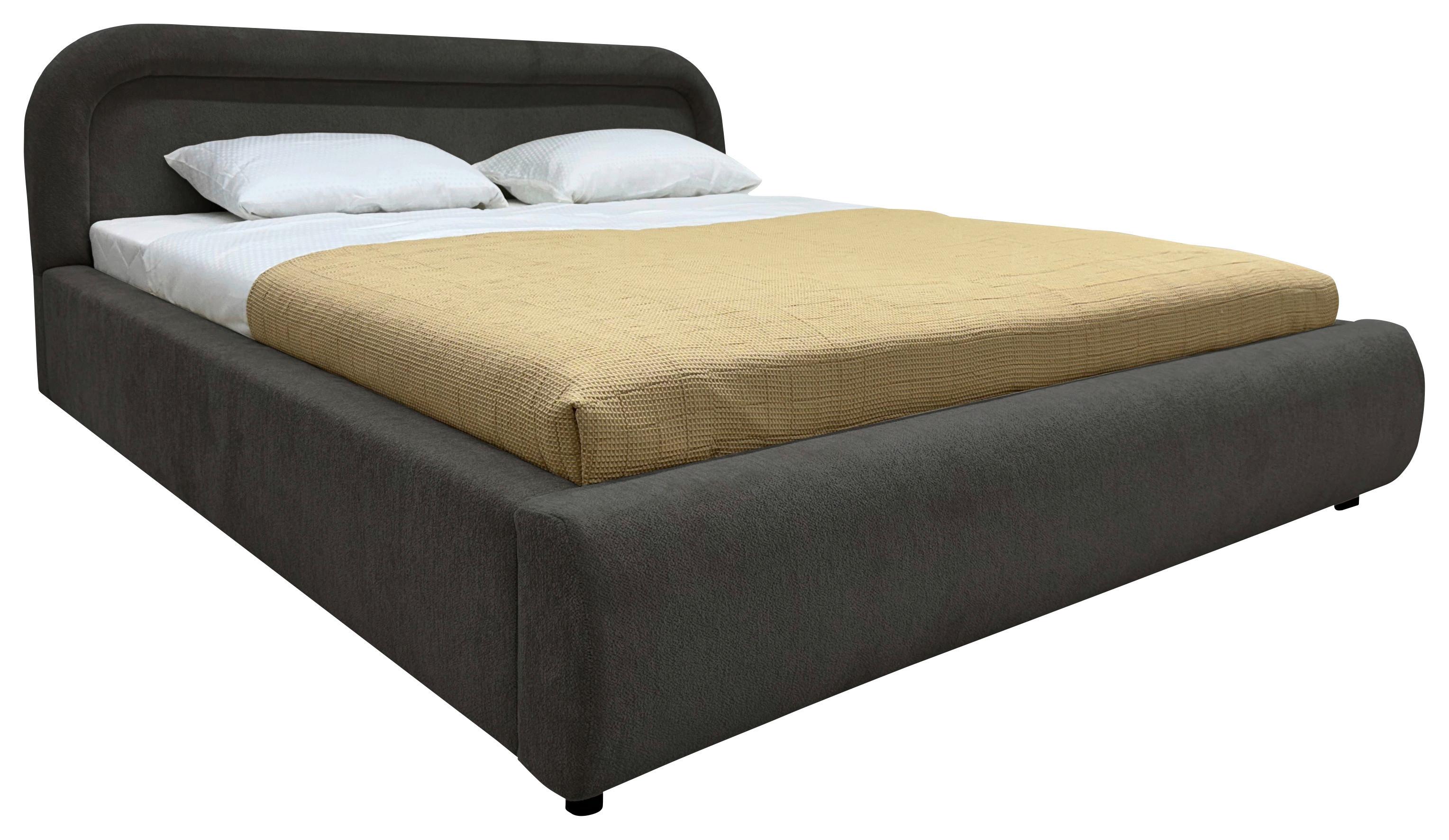 Polsterbett Dafne Schwarz Lf: 140x200 Cm - Eichefarben/Schwarz, MODERN, Holz/Textil (140/200cm) - Livetastic