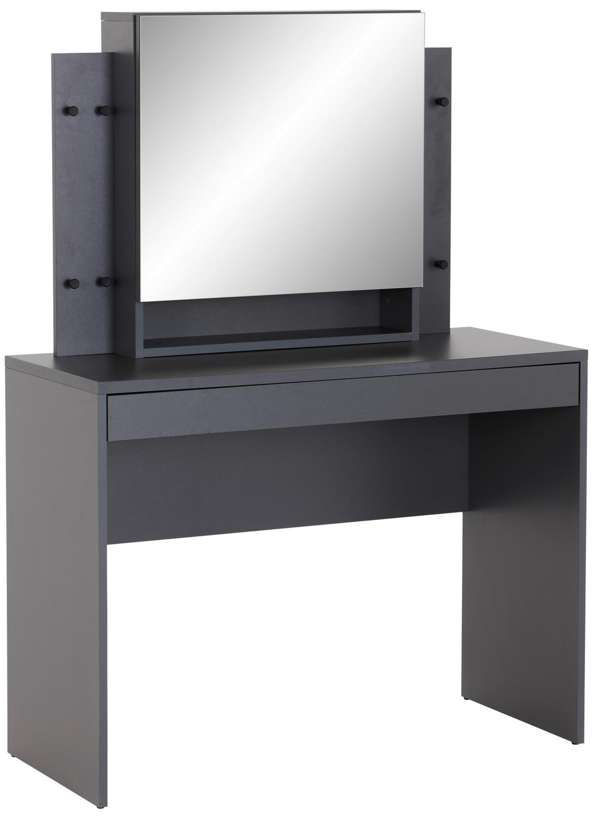 Schminktisch Sandy Anthrazit B: 100 Cm Mit Lade - Anthrazit, MODERN, Holzwerkstoff (100/76/45cm)