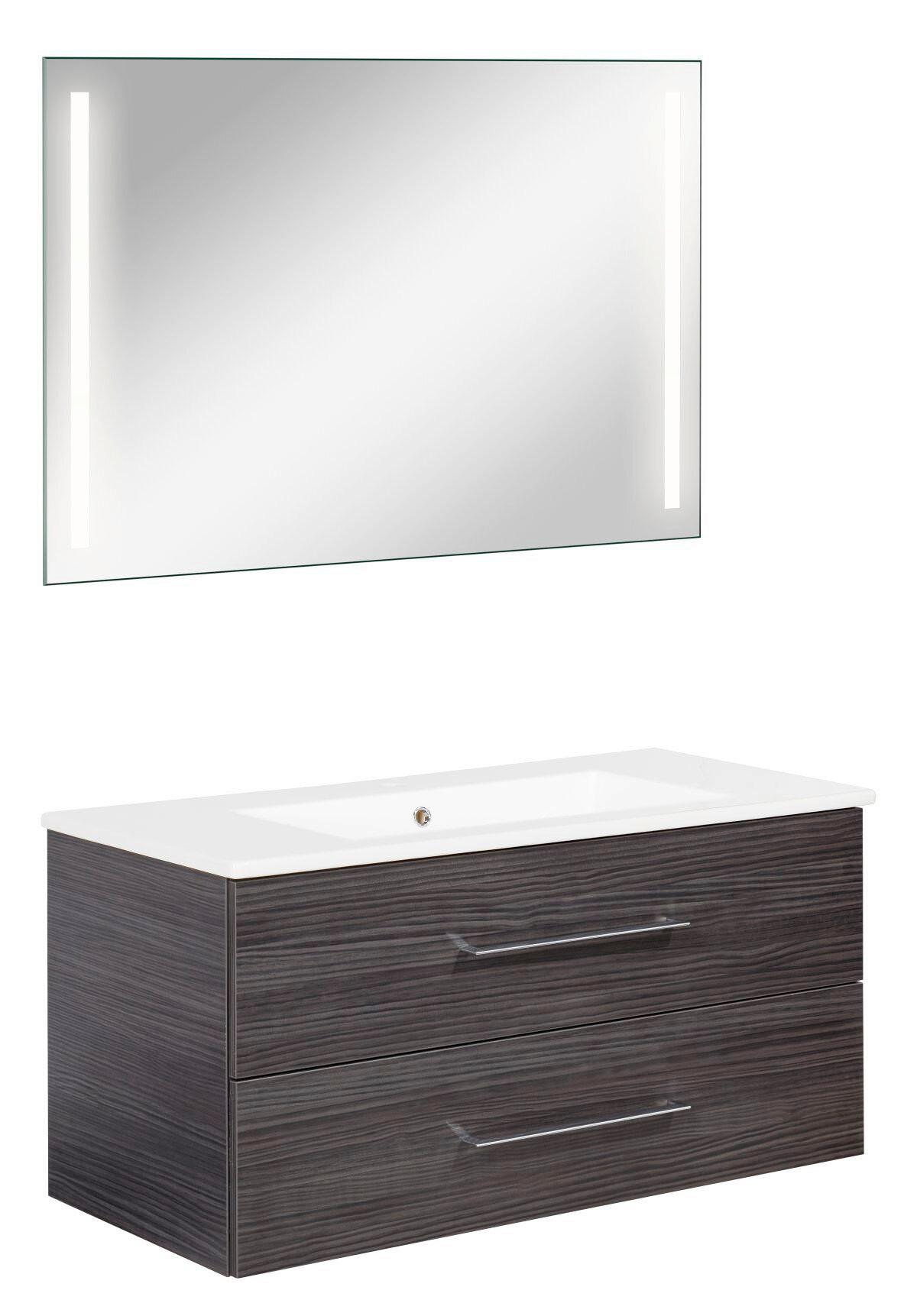 Badezimmer B.Perfekt Eichefarben 3-Teilig - Eichefarben/Weiß, Basics, Keramik/Holzwerkstoff (103cm) - MID.YOU
