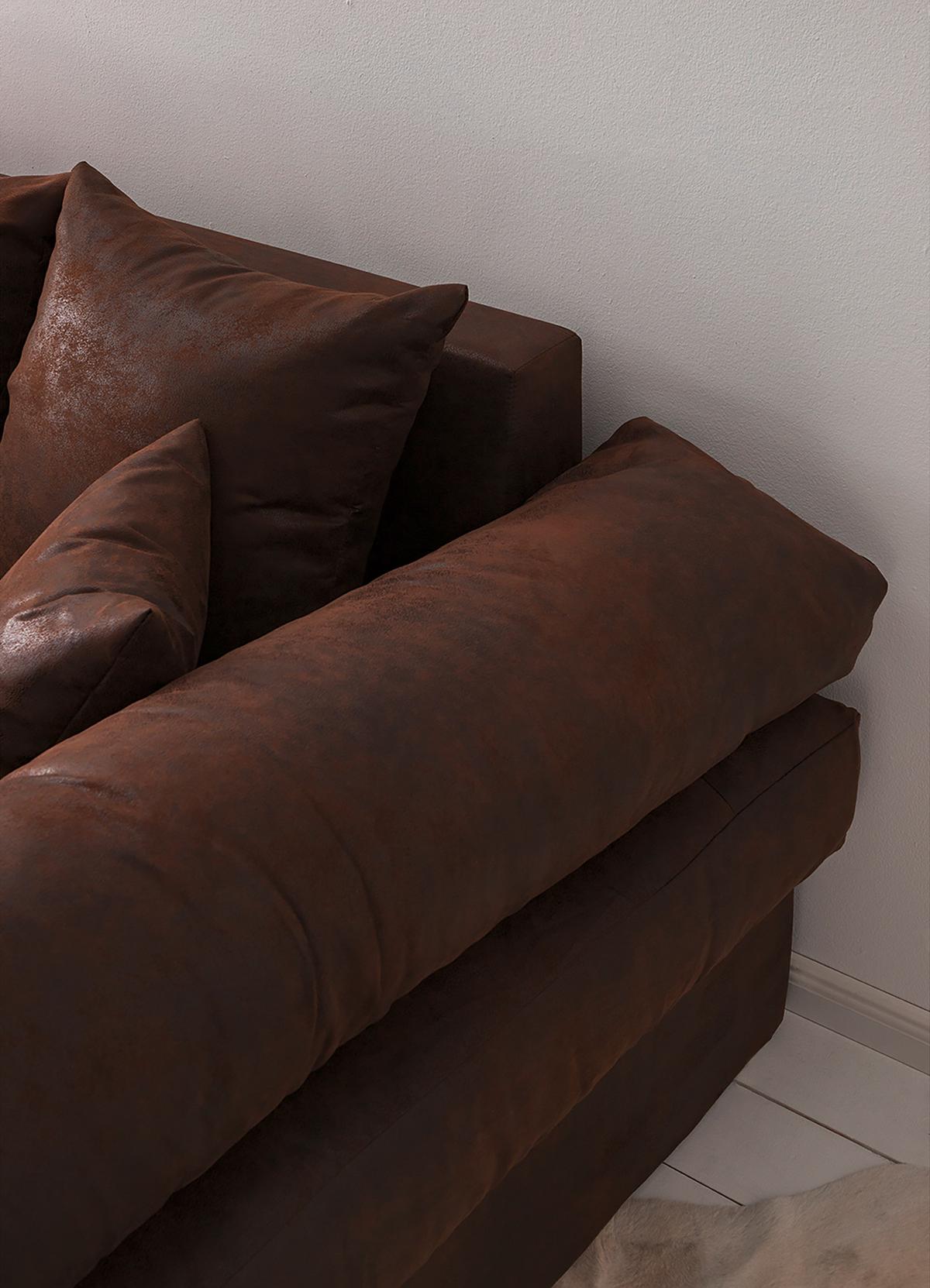 Bigsofa Naomi Dunkelbraun B: 284 Cm - Dunkelbraun/Schwarz, Design, Textil (284/94/148cm) - Livetastic