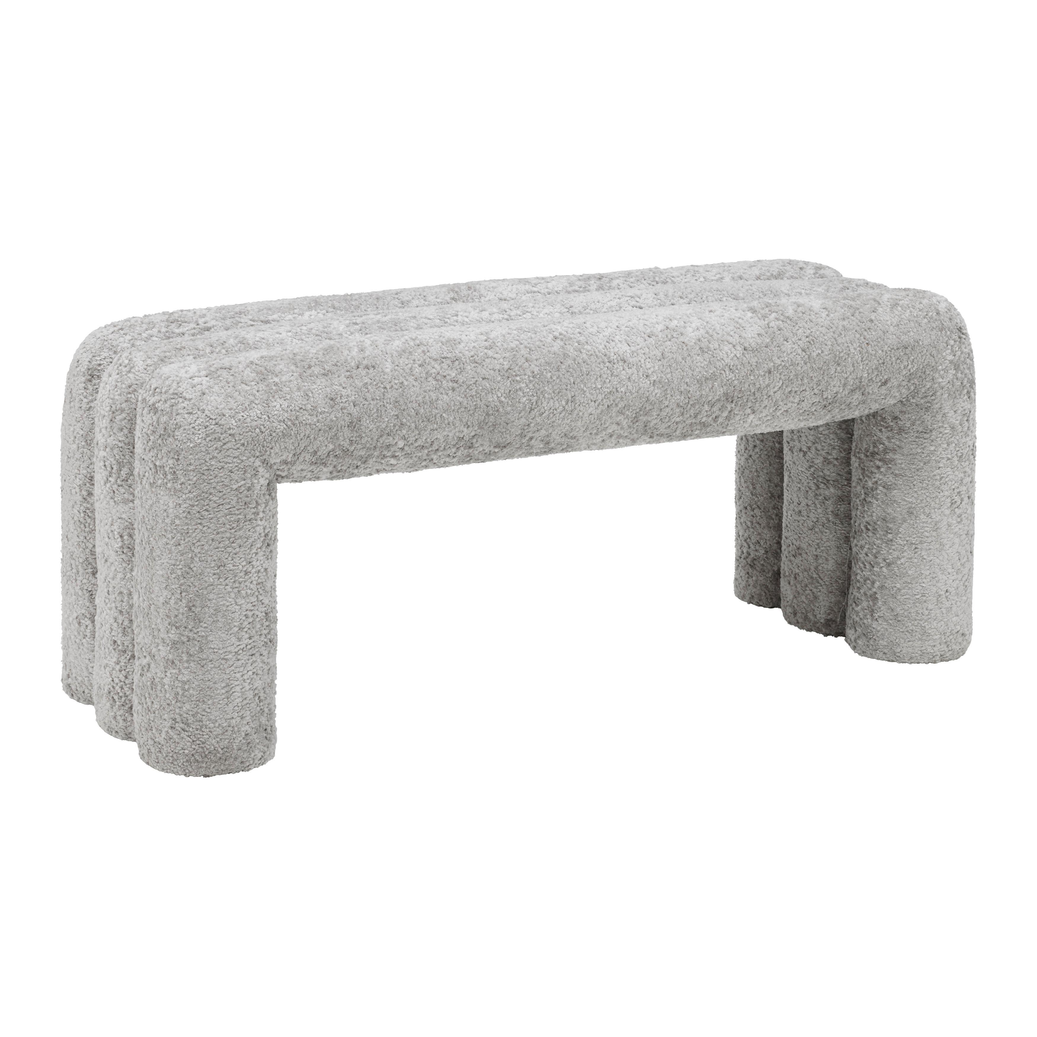 Sedací lavice NALA 100 - šedá, Moderní, kov/kompozitní dřevo (100/43/42cm) - Premium Living