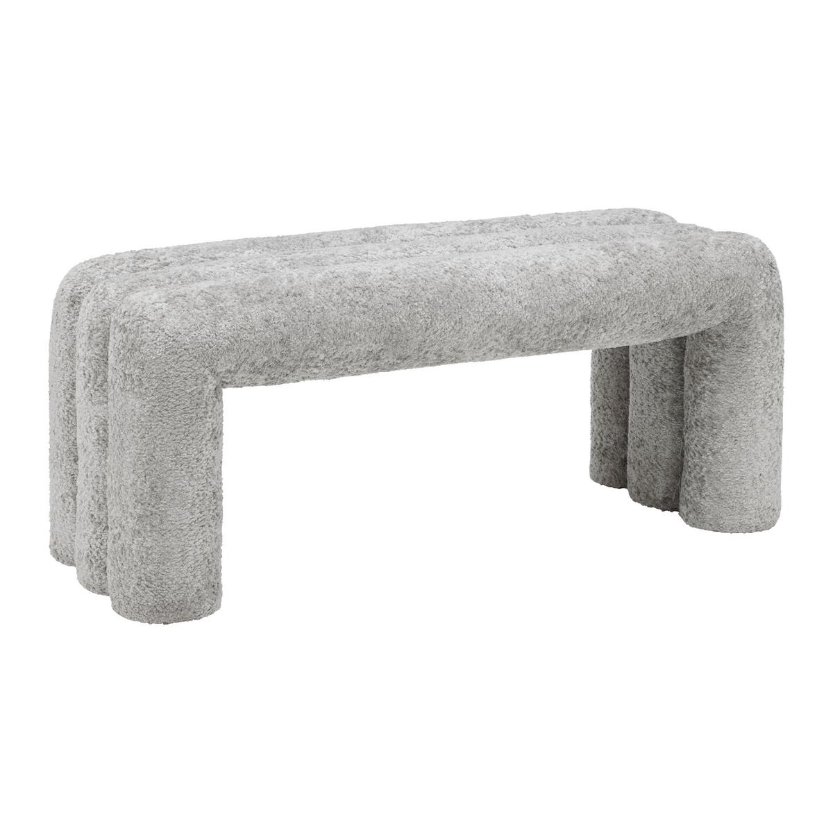 Lavica NALA 100 - sivá, Modern, kov/kompozitné drevo (100/43/42cm) - Premium Living