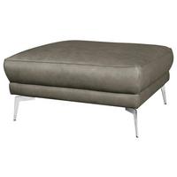 Hocker Spring Schwarz Chrom B: 96 cm - Chromfarben/Grau, Design, Leder (96/45/80cm) - Livetastic