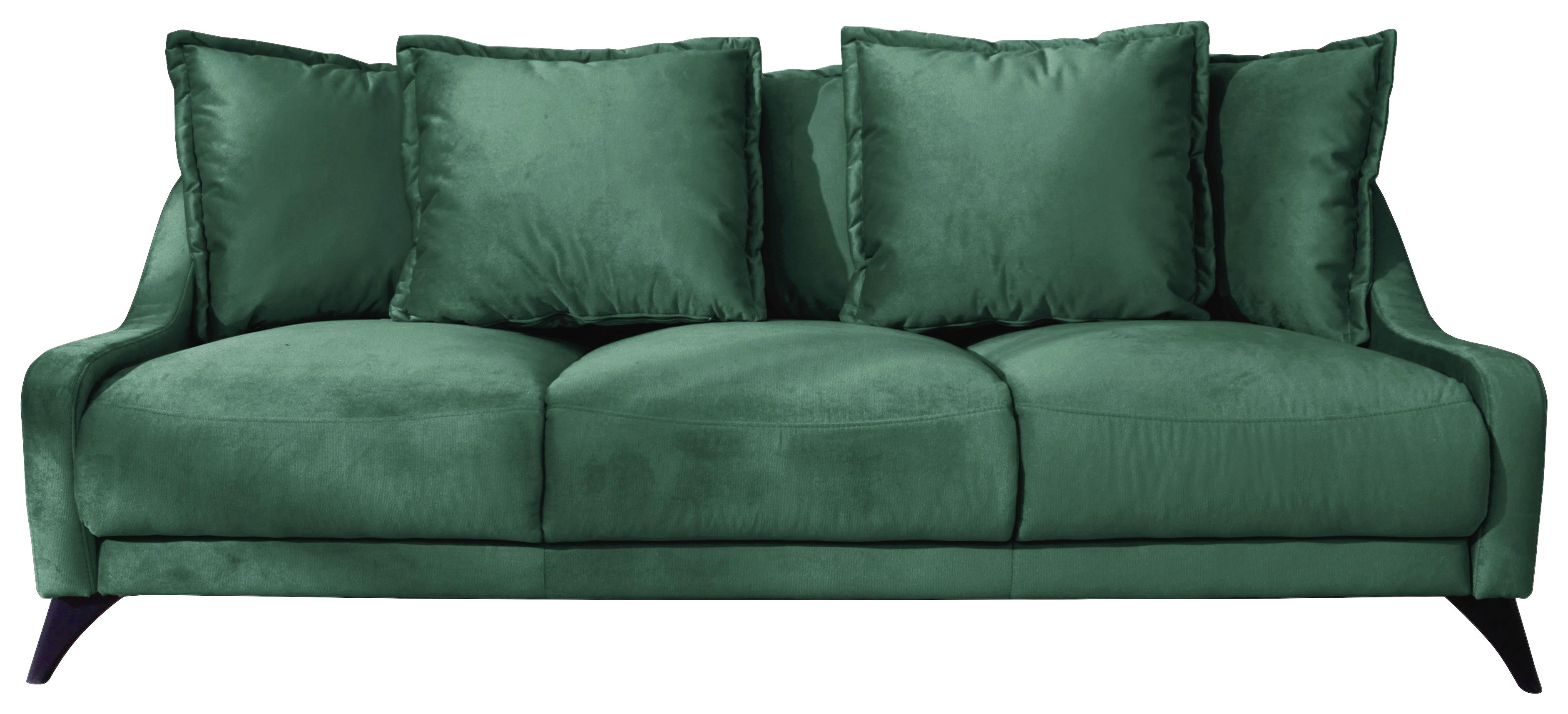 3-Sitzer-Sofa  Royal Rose mit Kissen Smaragdgrün - Smaragdgrün/Schwarz, Basics, Textil (200/90/95cm) - MID.YOU