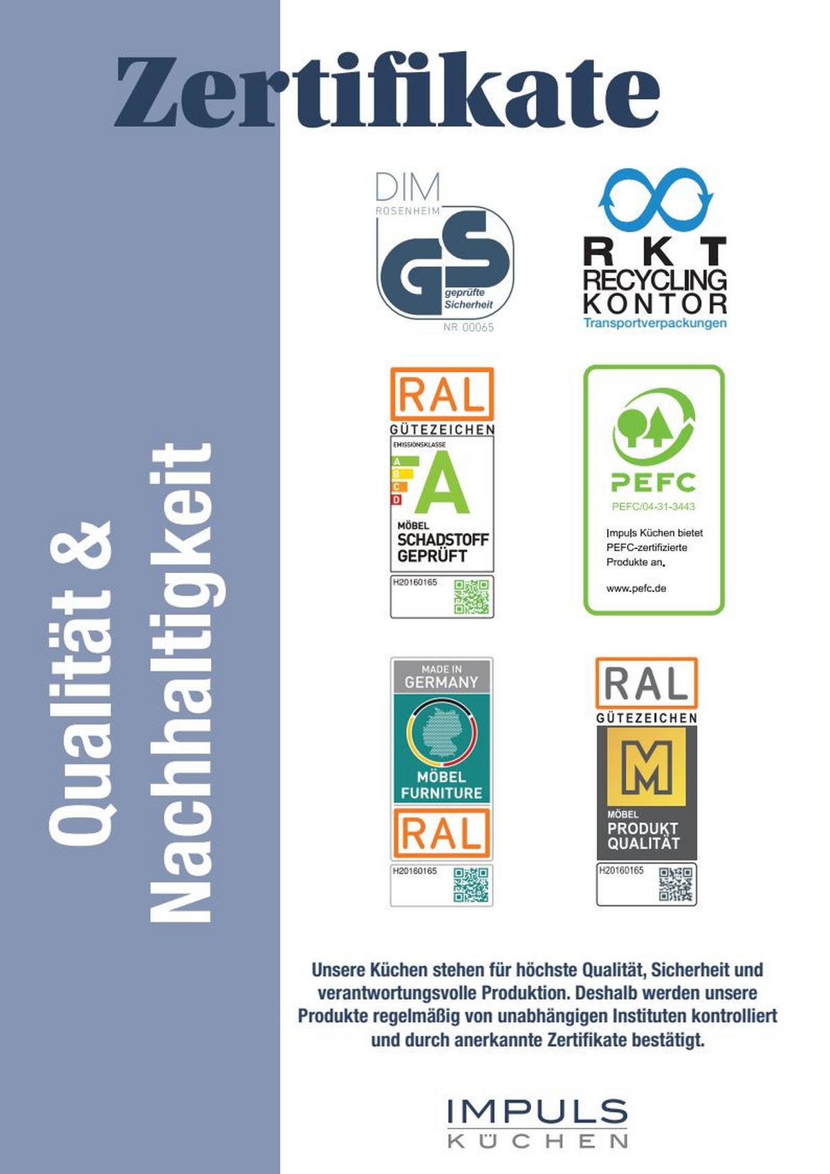 Küchenleerblock Ip3150 - Eiche dunkel/Weiß, Design, Holzwerkstoff (280cm) - Impuls