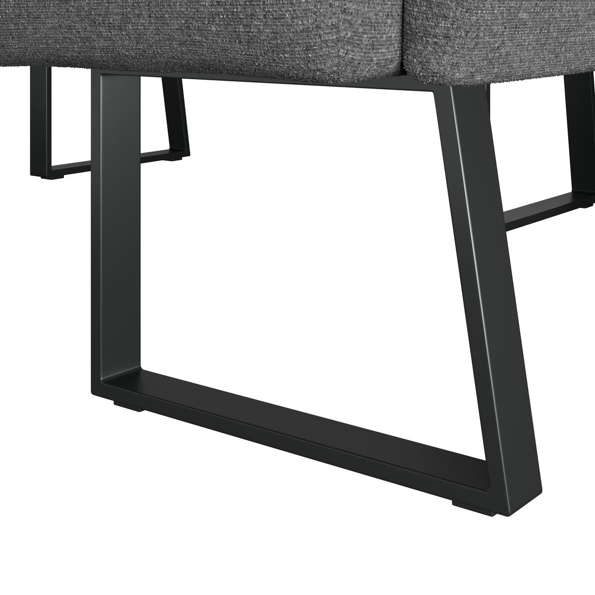 Eckbank Anthrazit/Metallbeine Terri 190x150cm - Anthrazit/Schwarz, MODERN, Textil/Metall (190/150cm) - MID.YOU