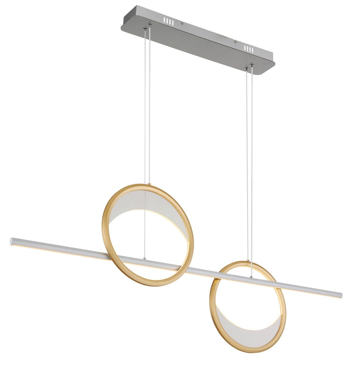 Led Függőlámpa 67333-40h - opál/aranyszínű, Design, műanyag/fém (120,4/10,5/120cm) - Globo