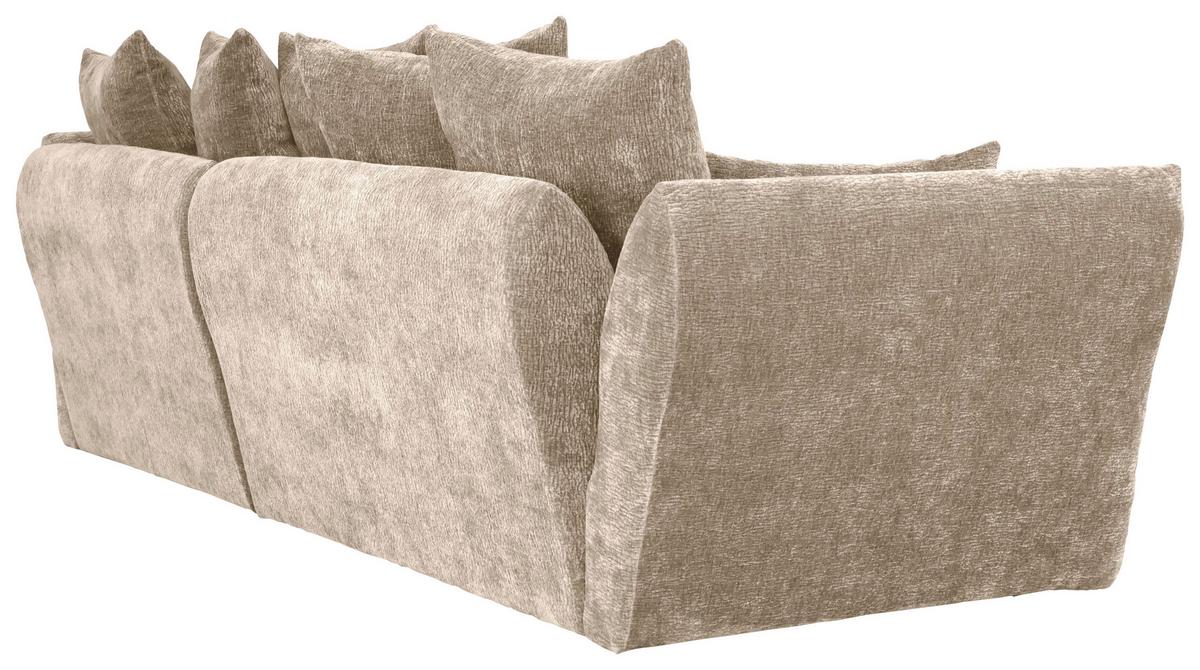 Univerzálna sedačka CAMMELLIO, sivohnedá ženilka, 7 vankúšov - čierna/taupe, Modern, textil (296/189cm) - Mömax